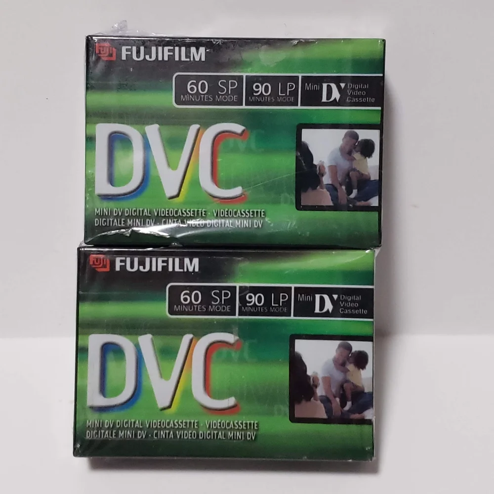 2 Fujifilm DVC Mini DV Digital Videocassette SP 60 Min LP 90 Min